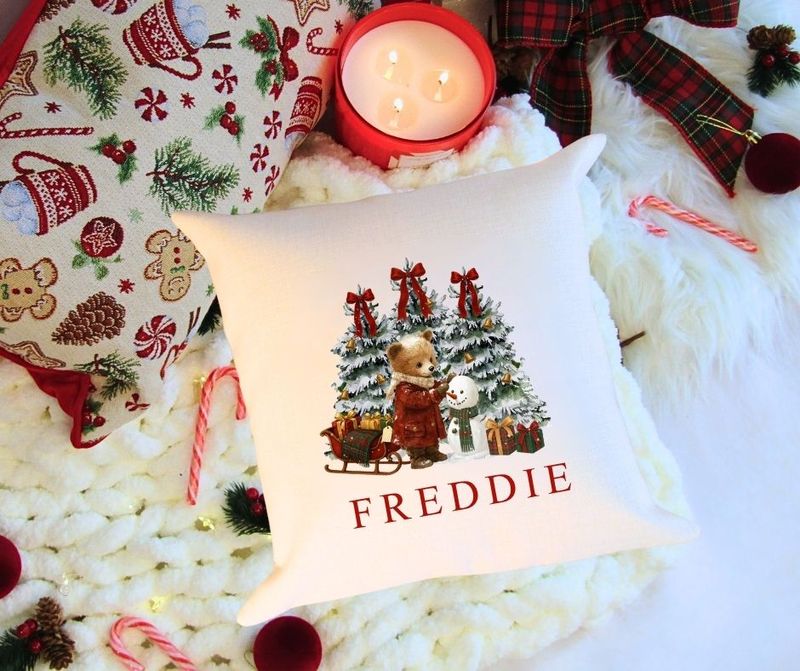Personalised Cushion - Traditional Bear Design