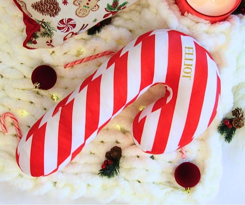 Personalised Candy Cane Cushion