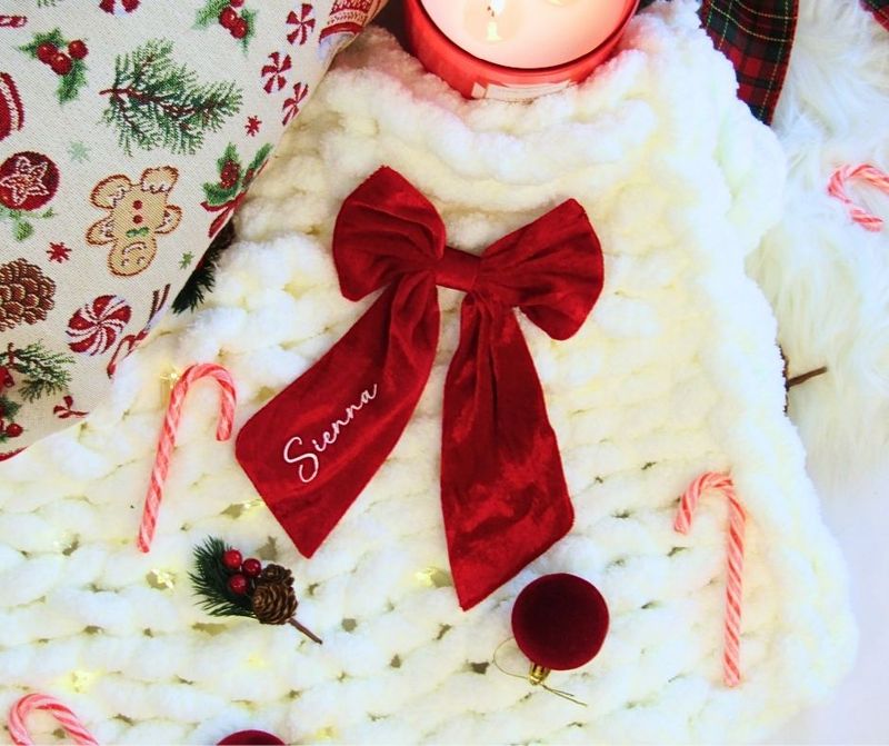 Hair Bow - Large Red Velvet