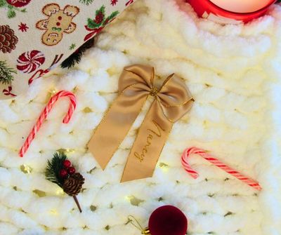 Hair Bow - Beige & Gold Glitter Hair Bow - Beige & Gold Glitter