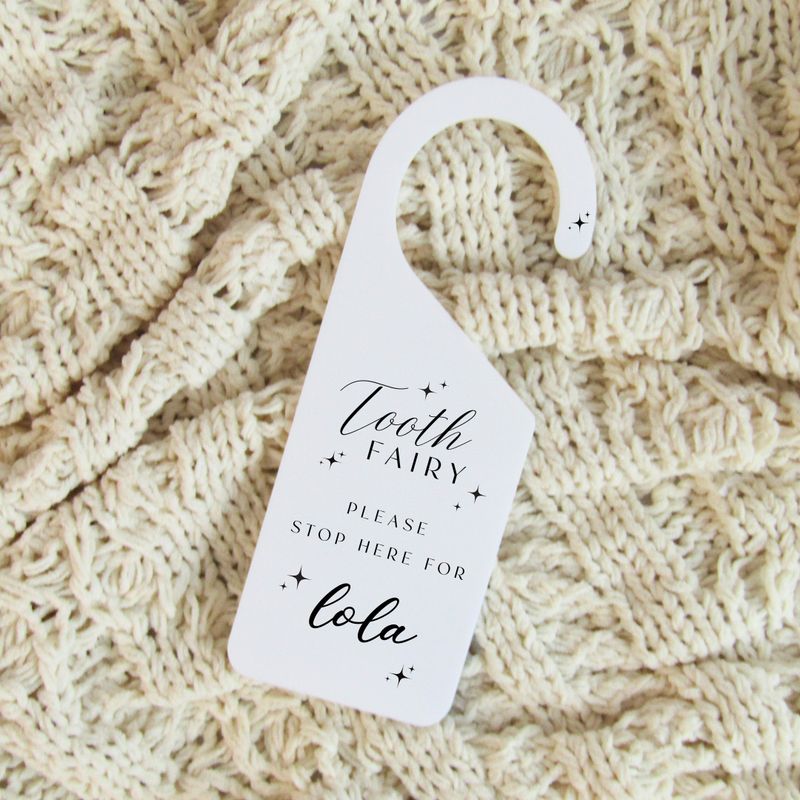 'Tooth Fairy Stop Here' Door Hanger