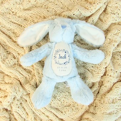Personalised Bunny - Floral Blue Personalised Bunny - Floral Blue