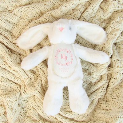 Personalised Bunny - Floral White