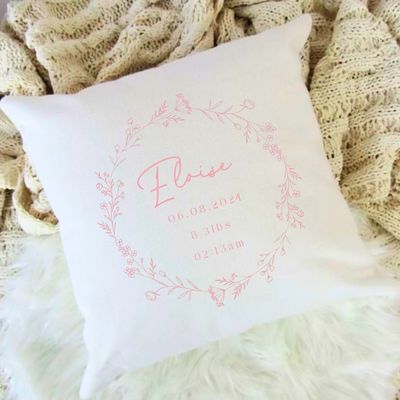 Personalised Pillow - Pink Floral Theme