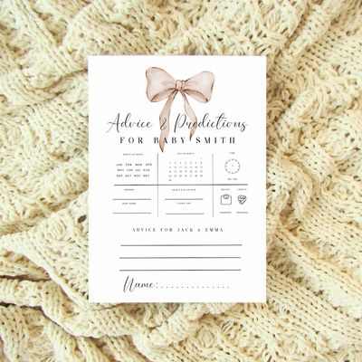 Baby Shower Games Pack - Beige Bow Theme