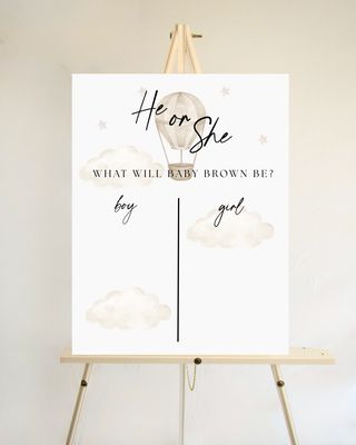 Guess The Gender Board - Hot Air Balloon