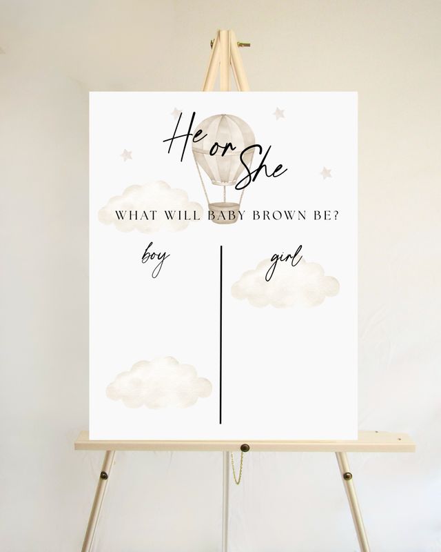 Guess The Gender Board - Hot Air Balloon