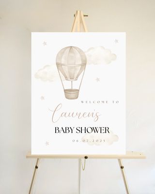 Baby Shower Welcome Board - Hot Air Balloon Theme