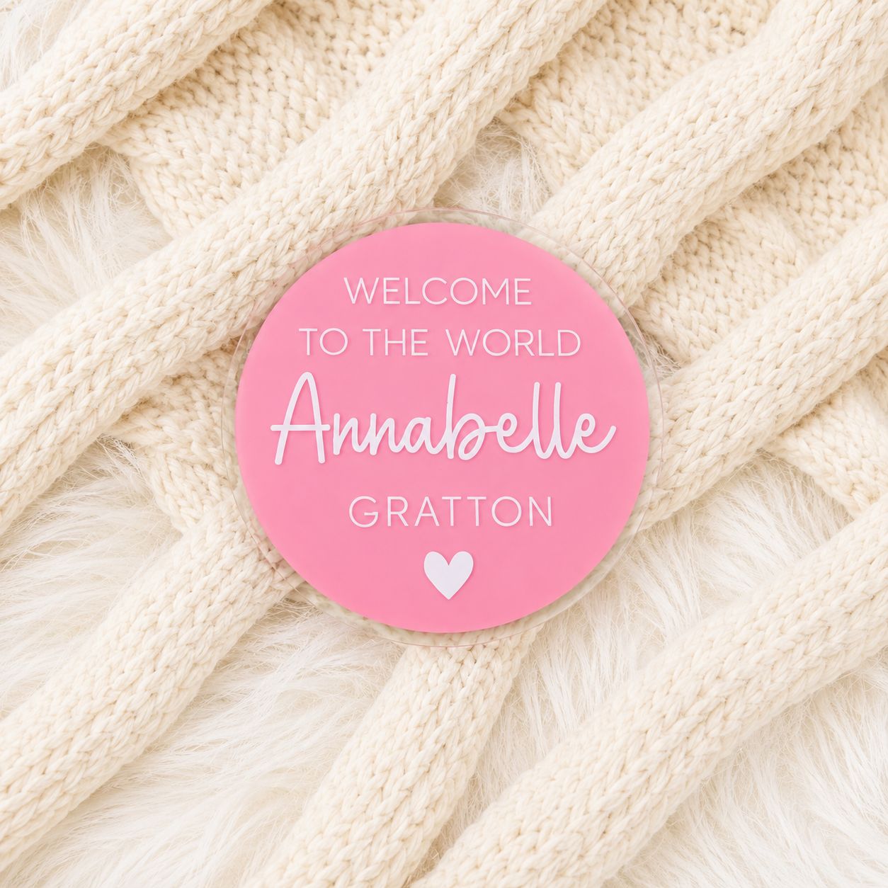 Birth Announcement Plaque - Pink Birth Announcement Plaque - Pink