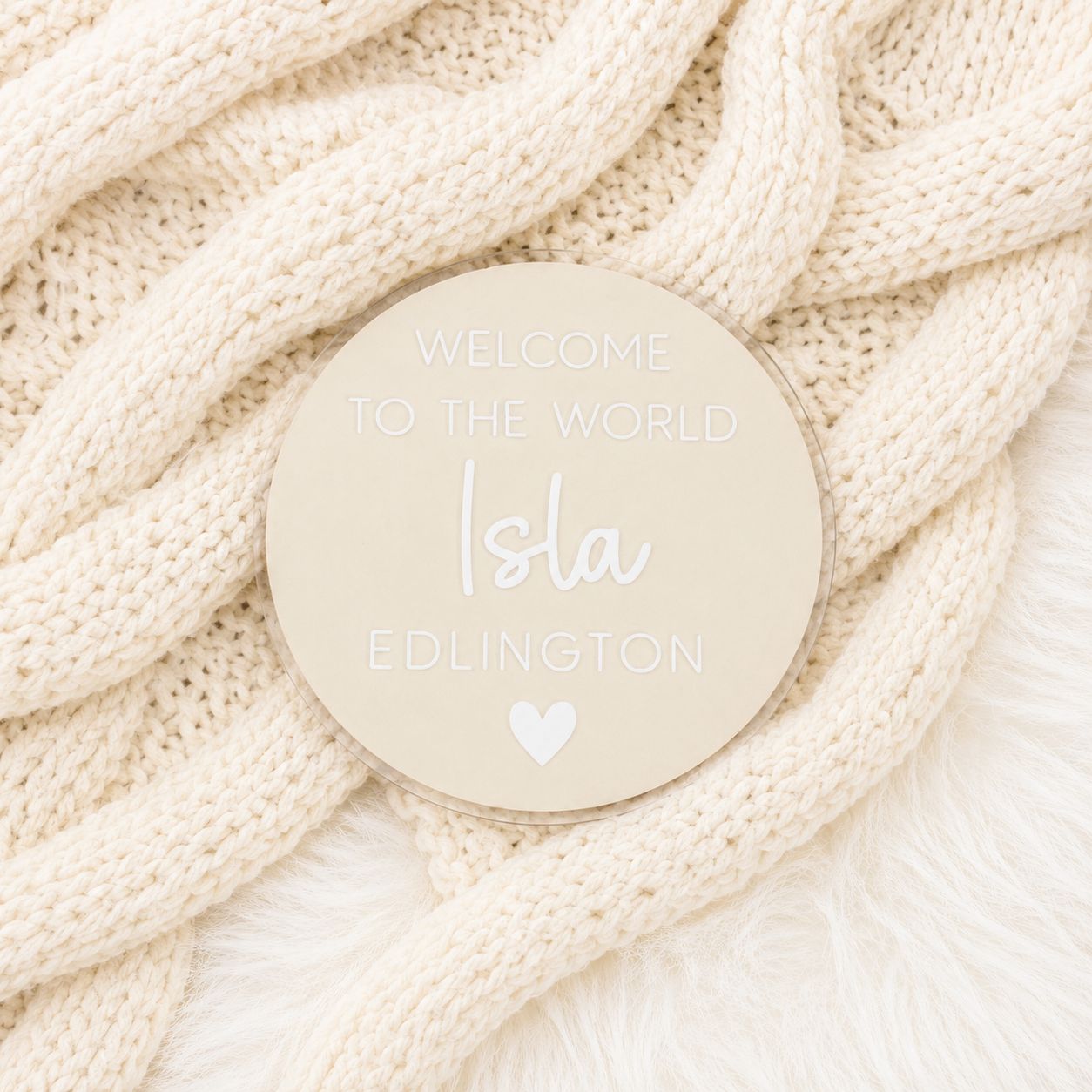 Birth Announcement Plaque - Beige Birth Announcement Plaque - Beige