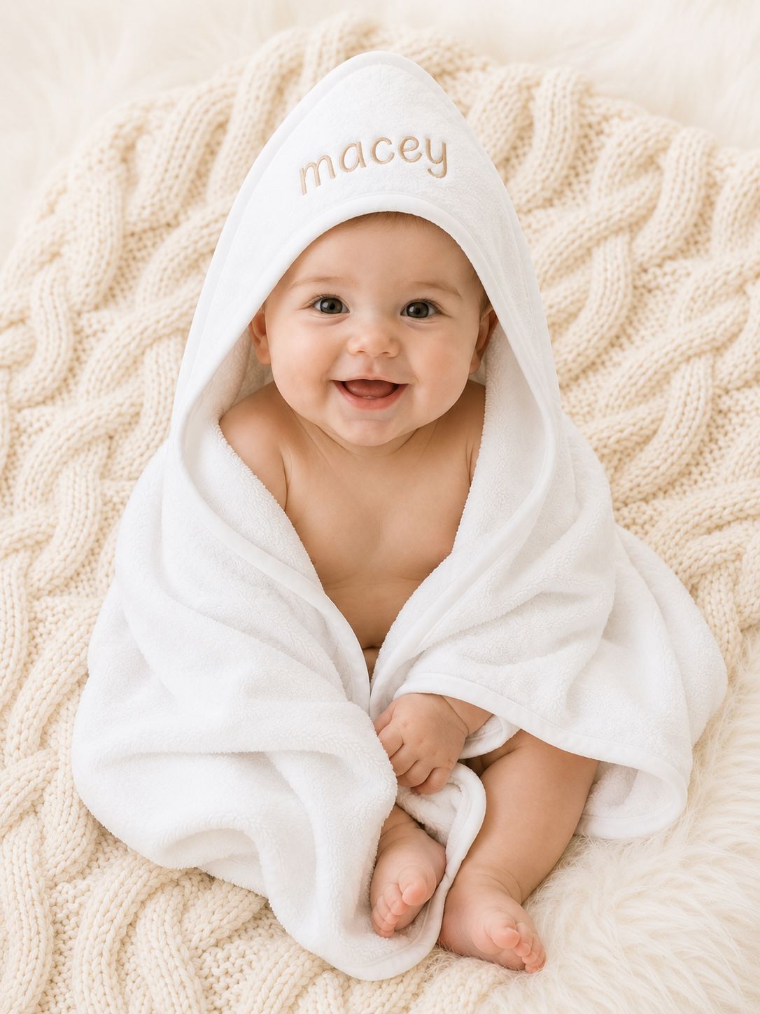 Personalised Soft Baby Bath Towel Personalised Soft Baby Bath Towel
