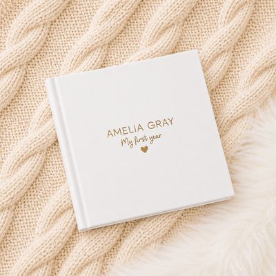 My First Year Photo Album - White My First Year Photo Album - White