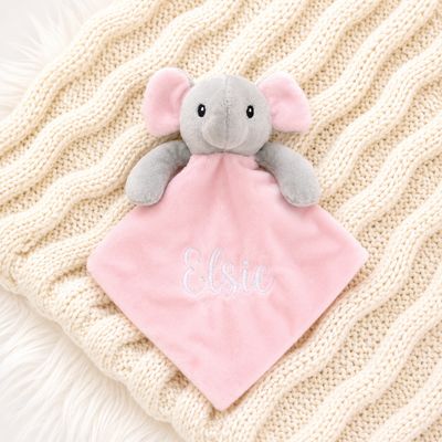 Elephant Comforter - Pink Embroidered Elephant Comforter - Pink Embroidered