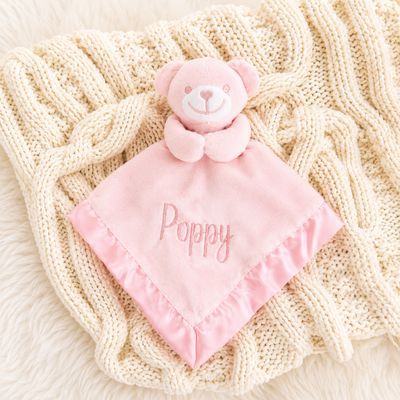 Teddy Comforter - Pink Embroidered Teddy Comforter - Pink Embroidered