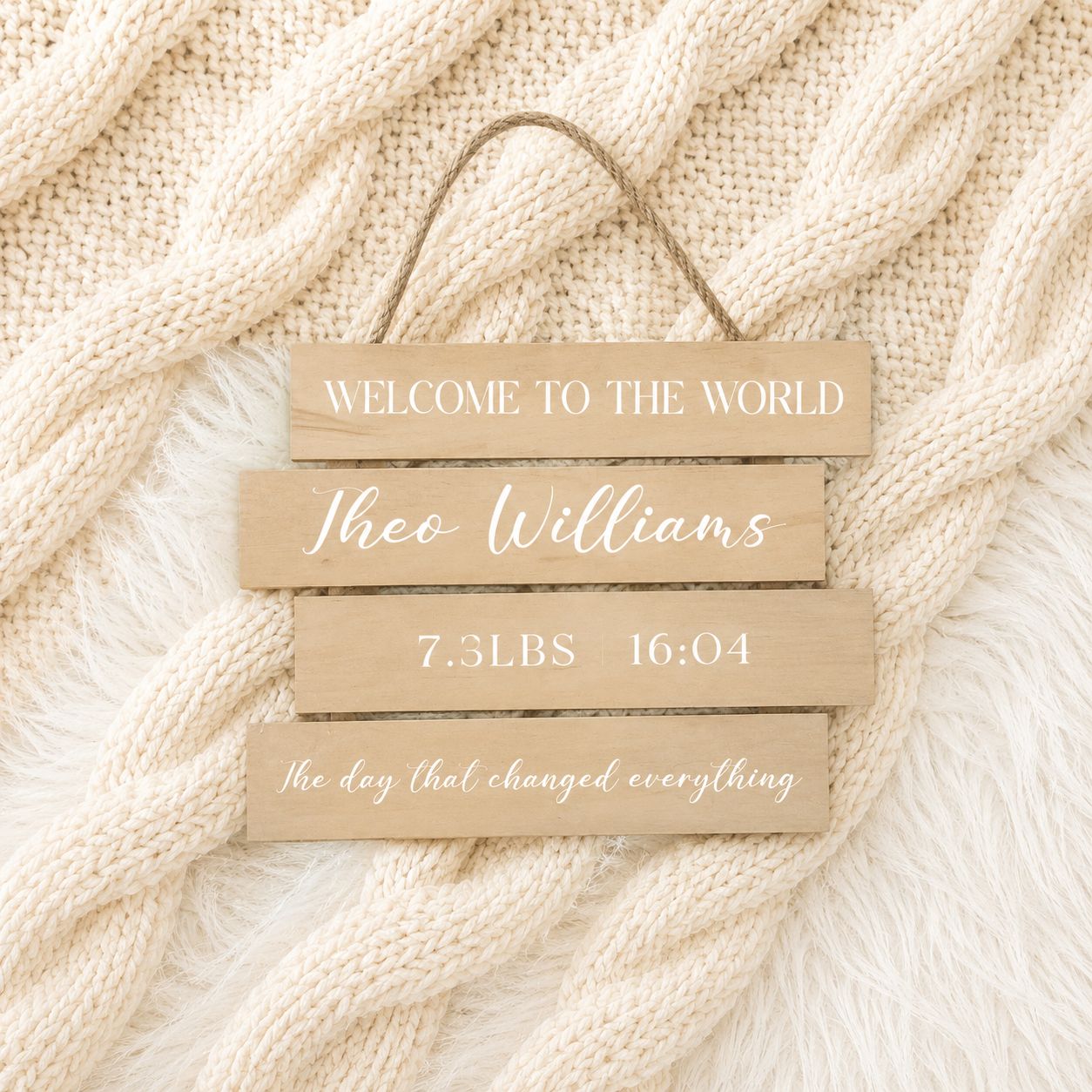 Baby's Birth Details Wooden Plaque Baby's Birth Details Wooden Plaque