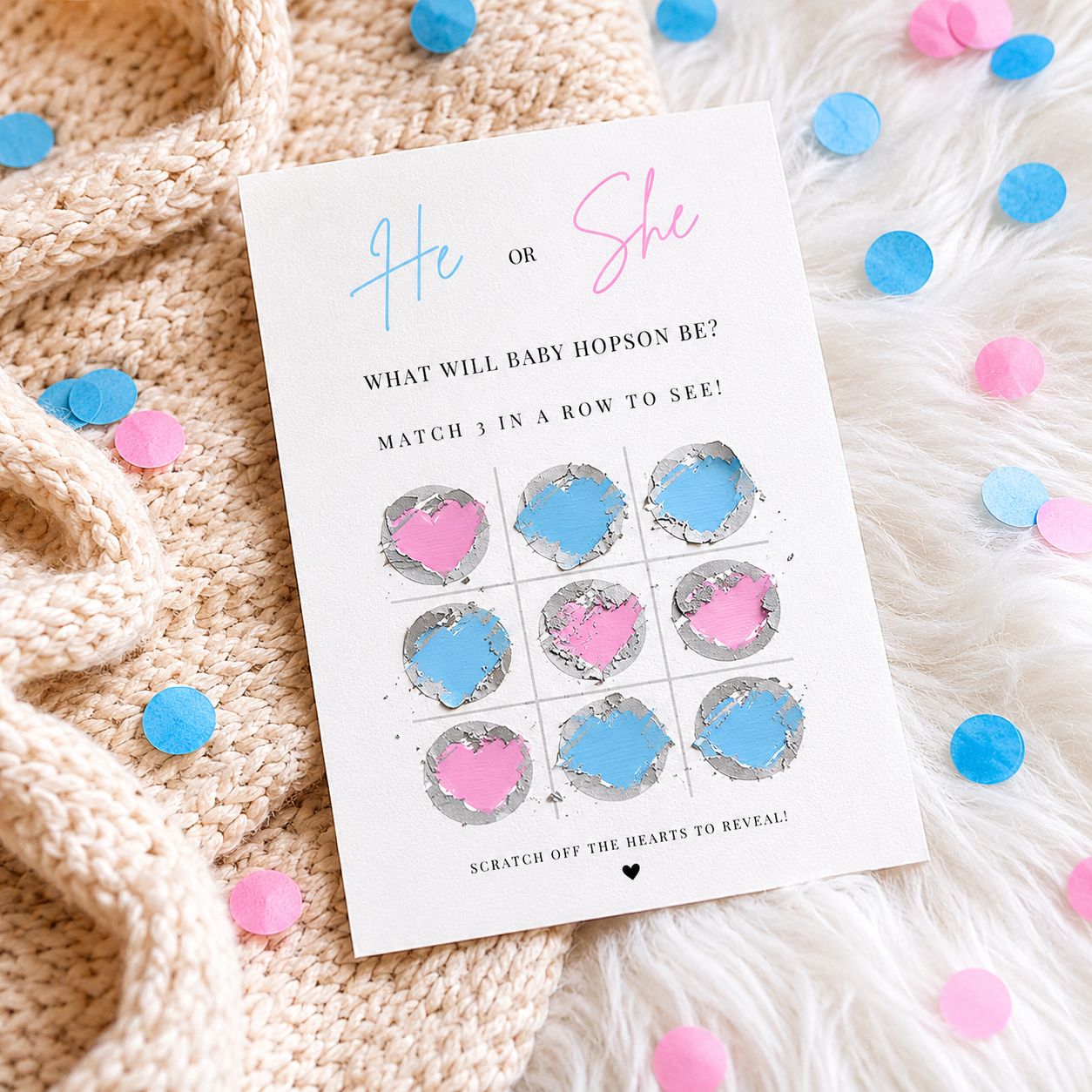 Gender Reveal Scratch Card - XO Gender Reveal Scratch Card - XO