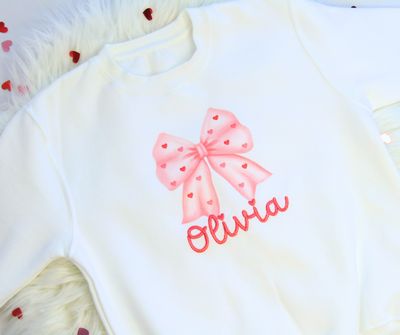 Pink Bow Valentines Jumper