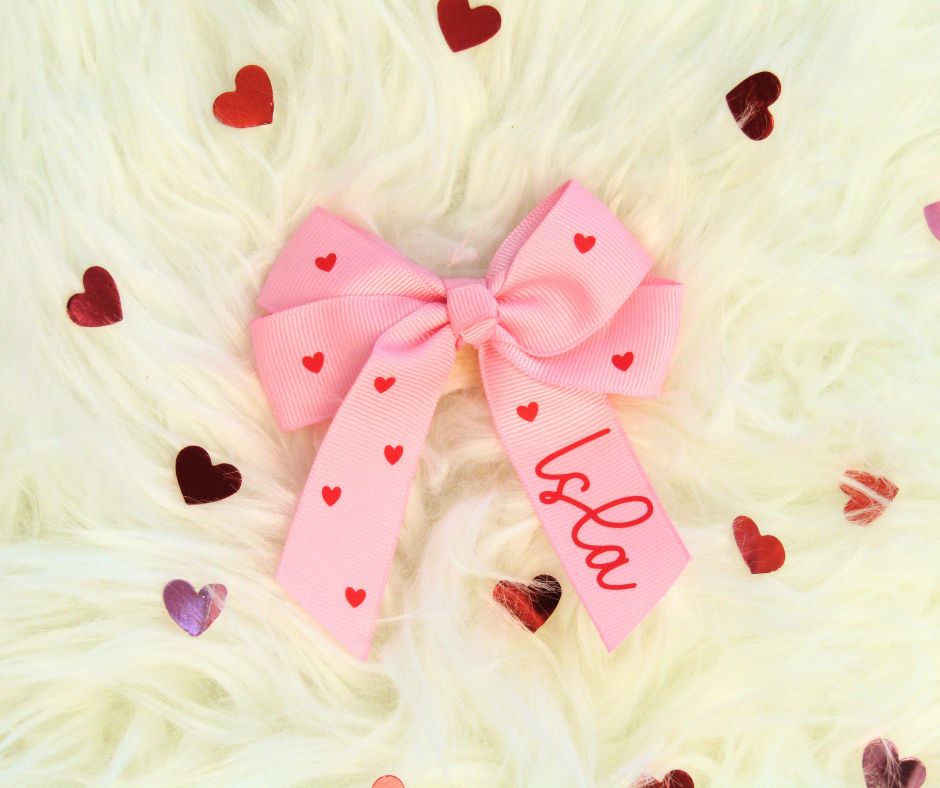 Heart Bow - Pink