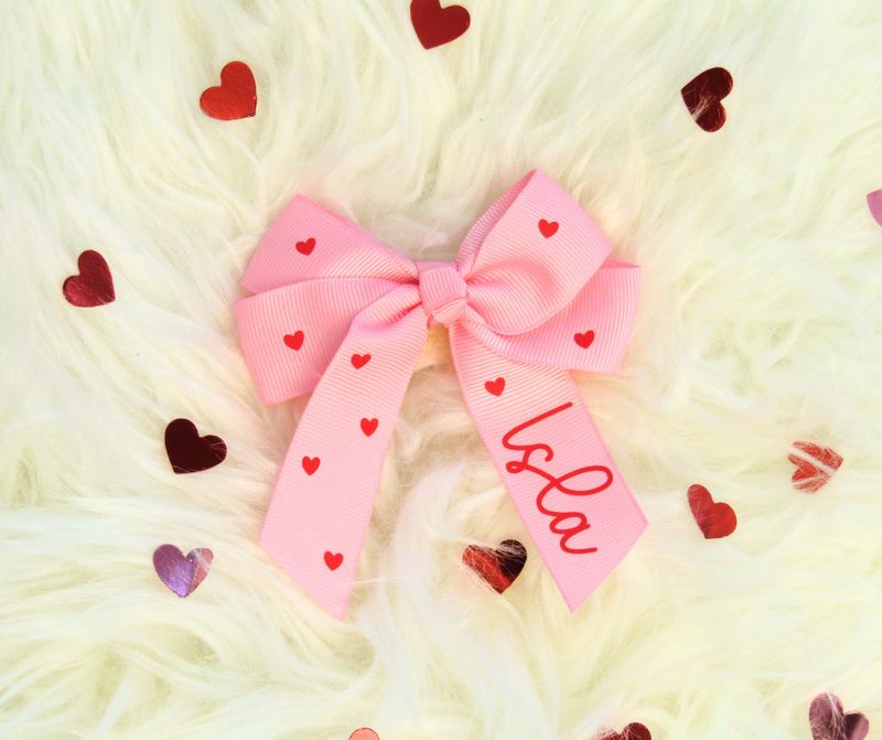 Heart Bow - Pink