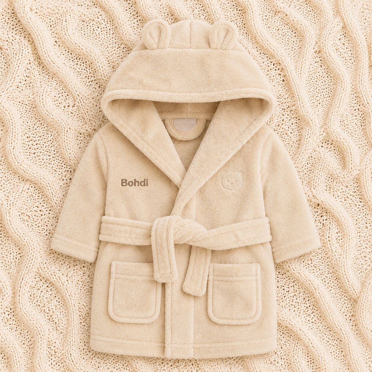 Personalised Dressing Gown - Beige