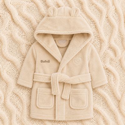 Personalised Dressing Gown - Beige Personalised Dressing Gown - Beige