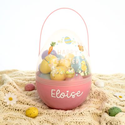 Large Easter Egg with Mini Fillable Eggs - Pink