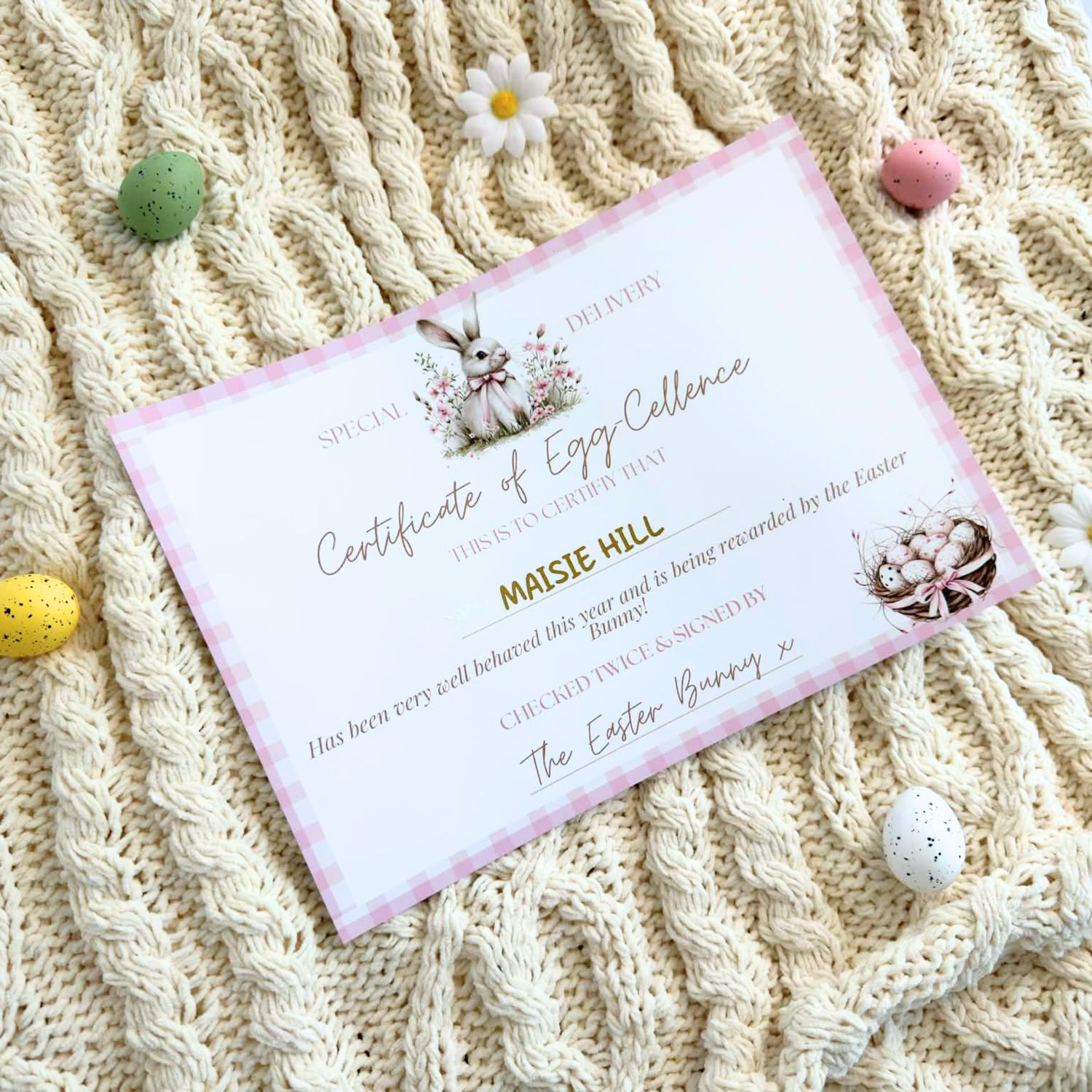 Easter Certificate - Pink
