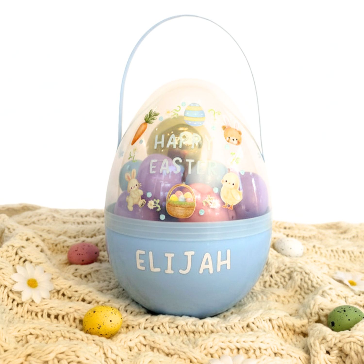 Large Easter Egg with Mini Fillable Eggs - Blue