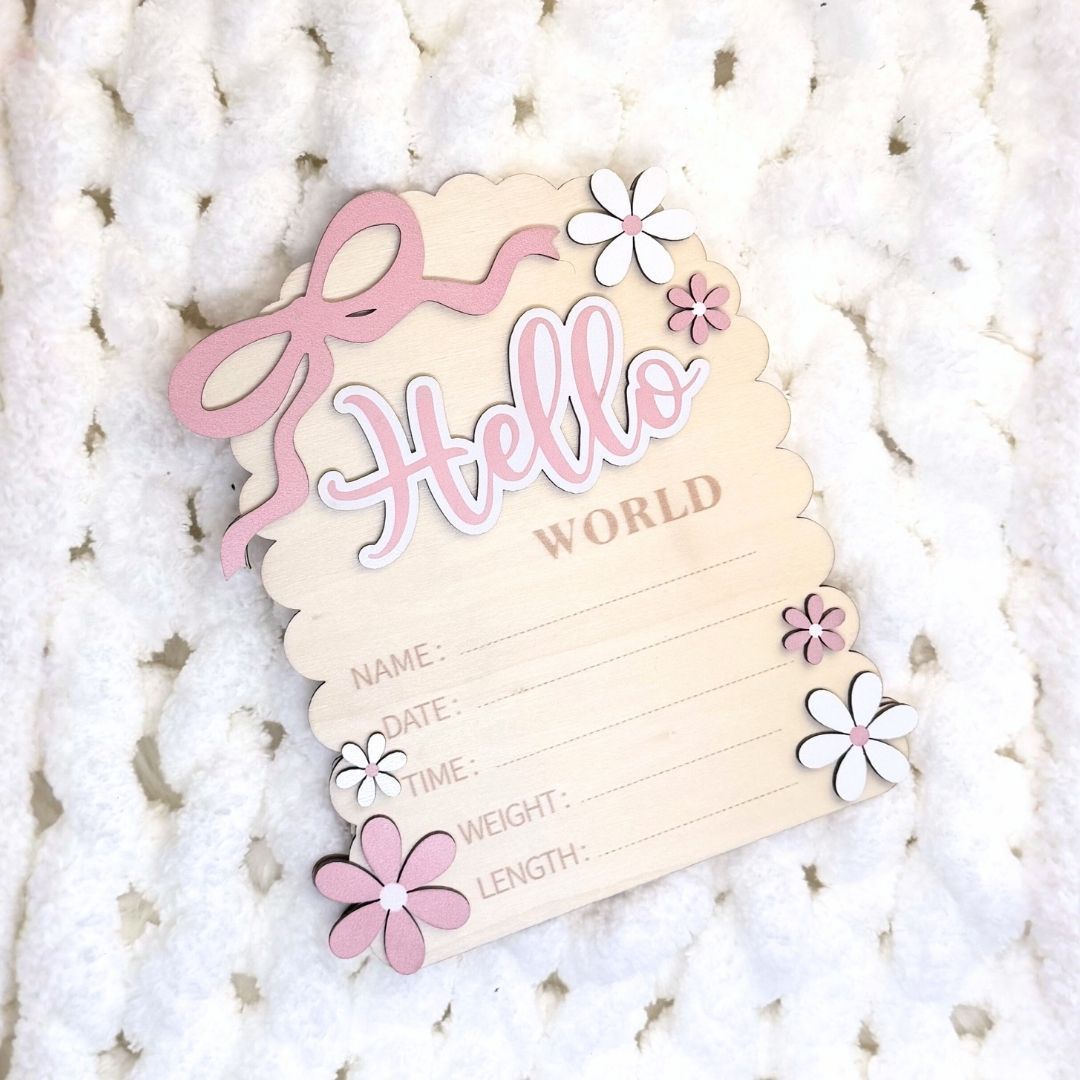 Double Sided Girl's Announcement Sign