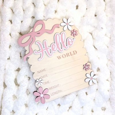 Double Sided Girl's Announcement Sign