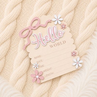 Double Sided Girl's Announcement Sign Double Sided Girl's Announcement Sign