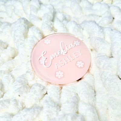 Pink Name Plaque- Floral Design