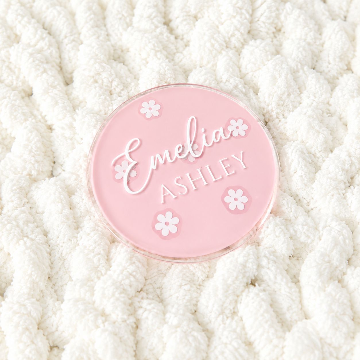 Pink Name Plaque- Floral Design