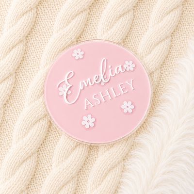 Pink Name Plaque- Floral Design