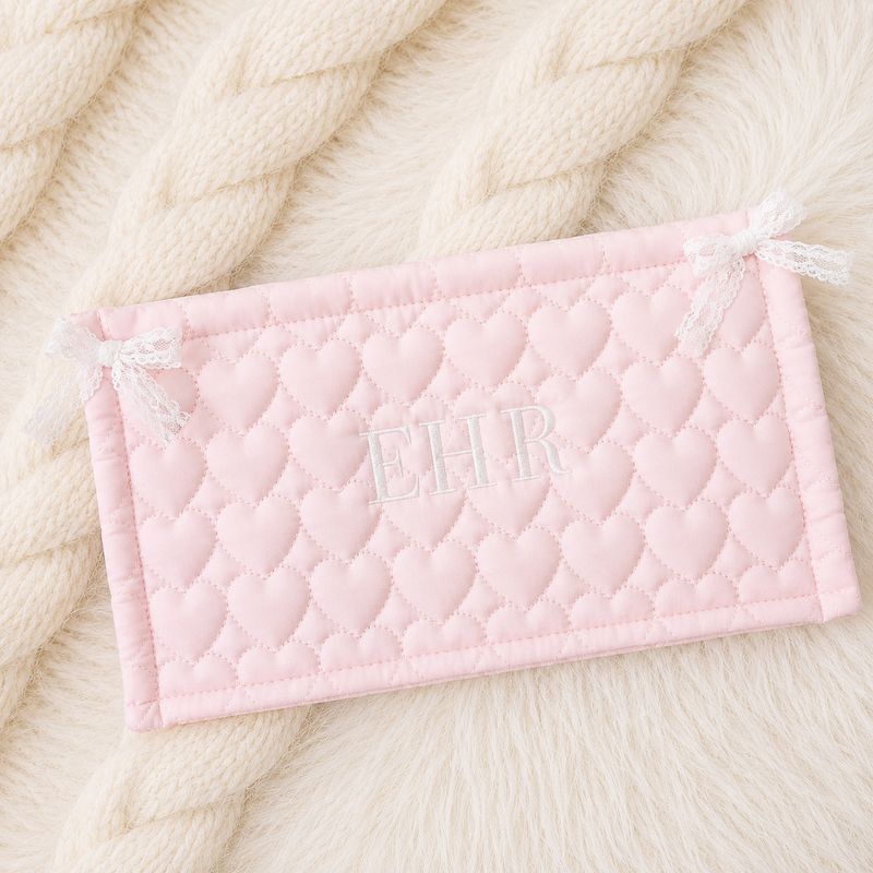 Personalised Pink Quilted Nappy Caddy