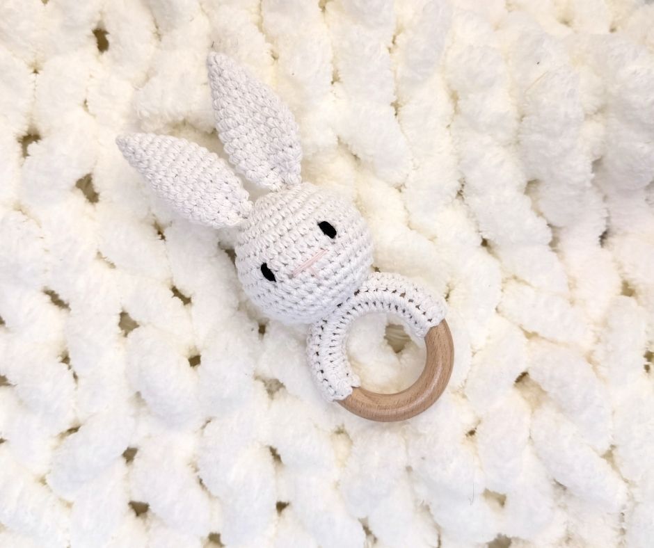 White Bunny Rattle
