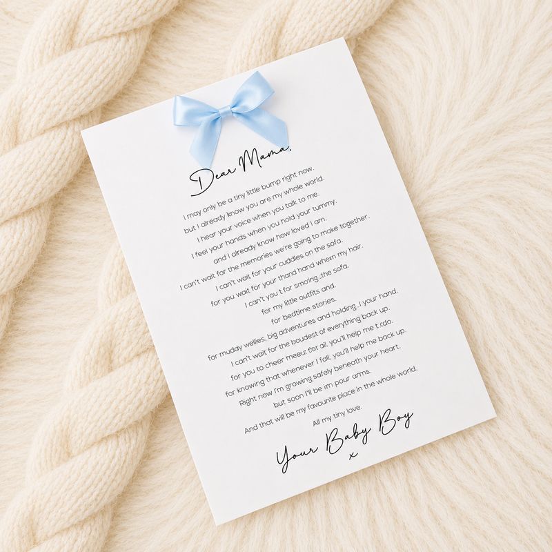 ‘Dear Mama’ Keepsake Poem Print – Baby Boy
