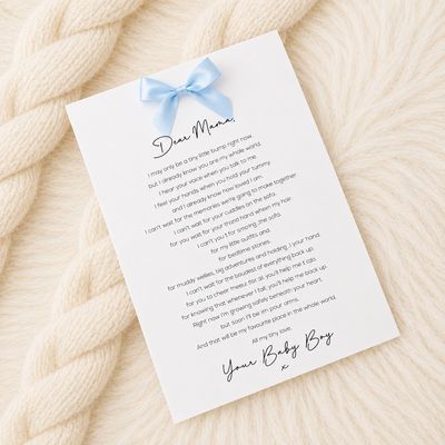 ‘Dear Mama’ Keepsake Poem Print – Baby Boy ‘Dear Mama’ Keepsake Poem Print – Baby Boy
