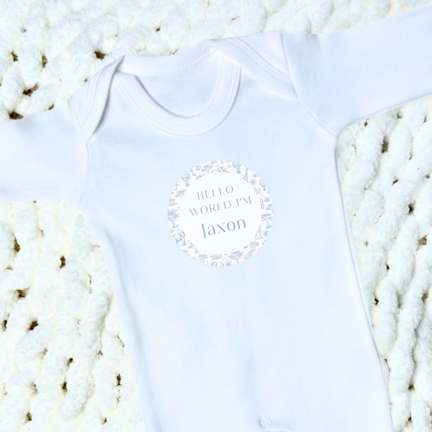 Welcome to The World Sleepsuit - Toile Boy