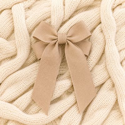 Personalised Hair Bow - Beige Personalised Hair Bow - Beige