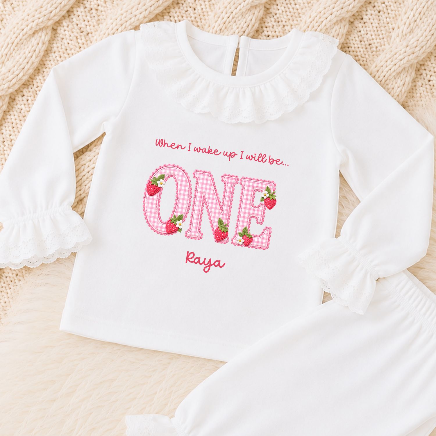 Frilly Birthday Pyjama - Strawberry Theme