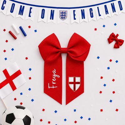 Personalised England Hair Bow Personalised England Hair Bow
