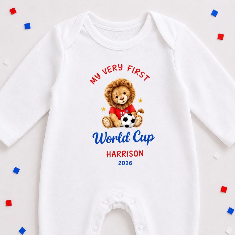 Personalised 'My First World Cup' Sleepsuit