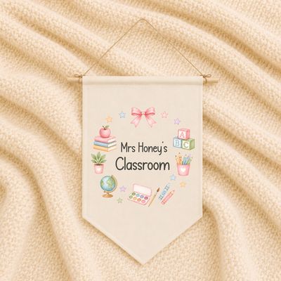Personalised Classroom Flag - Stationary Design