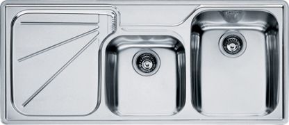 Spoeltafels: inbouwspoeltafel inox met verlek links Franke Ariane ARX624