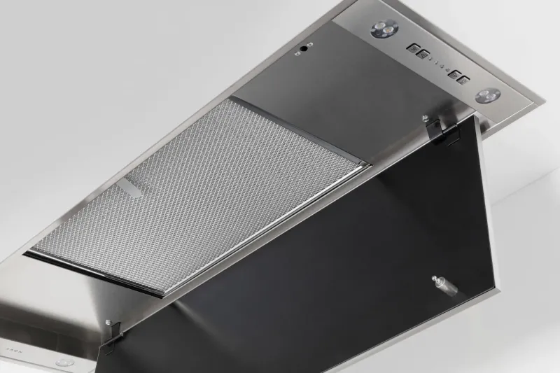 Toestellen: dampafzuiger plafondunit Mini Pureline Novy 820 inox