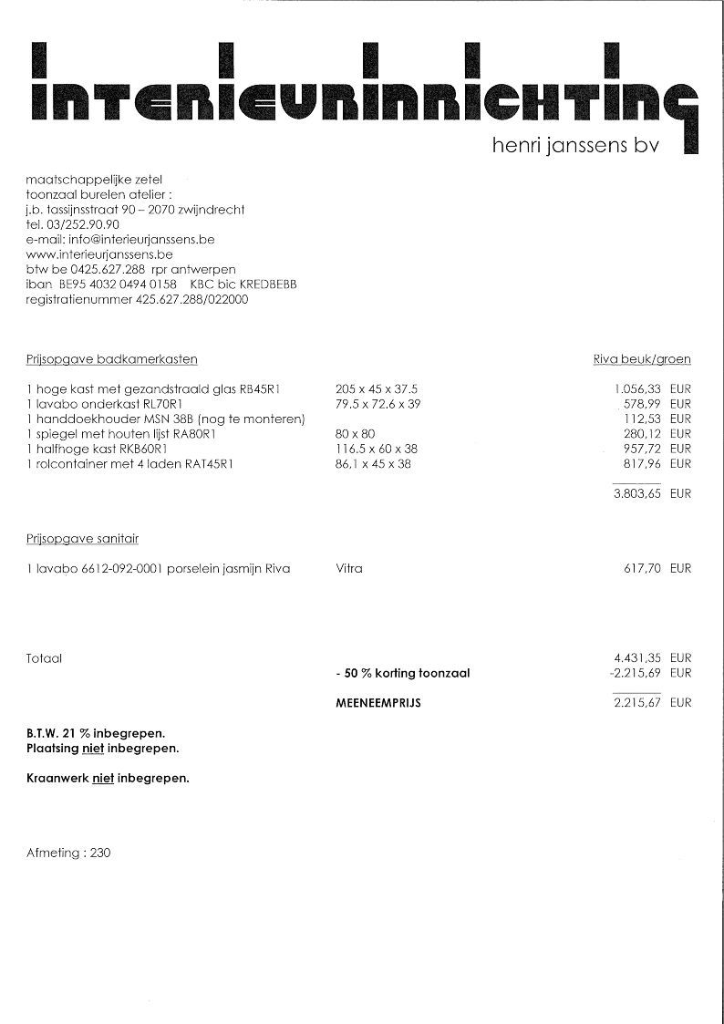 Badkamerkasten  Riva beuk / groen