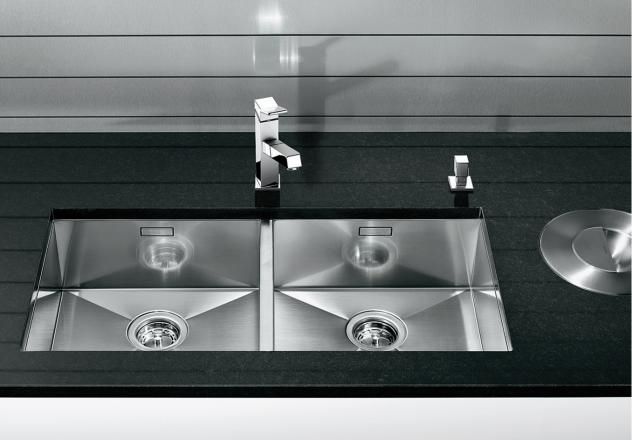 Spoeltafels: onderbouwspoeltafel inox Blanco Zerox 400/400-U