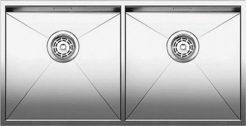 Spoeltafels: onderbouwspoeltafel inox Blanco Zerox 400/400-U