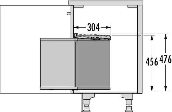 Keukens: keukentoebehoren: afvalemmer rond 20 lt. inox